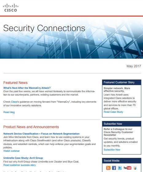 Cisco newsletter example