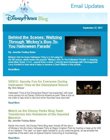 Disney Newsletter example