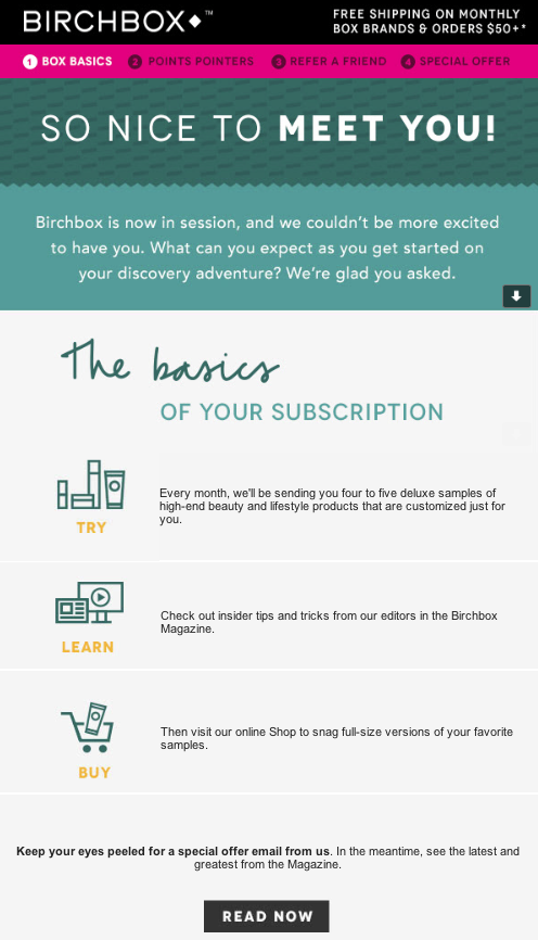 Birchbox subscription email