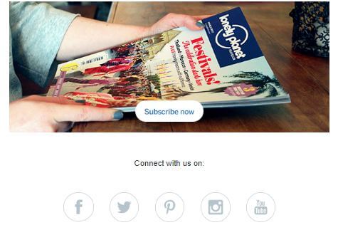Iconos de las redes sociales de Lonely Planet
