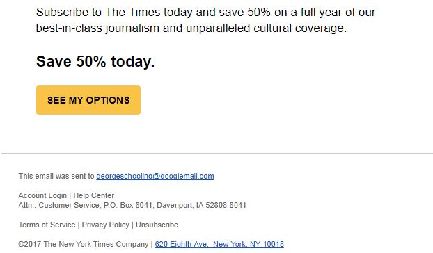 New York Times Unsubscribe
