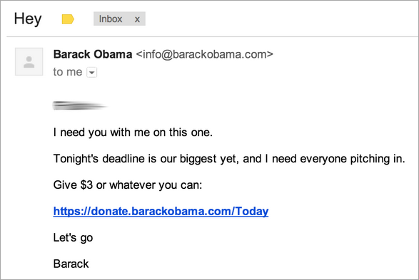 Barack Obama Personal message