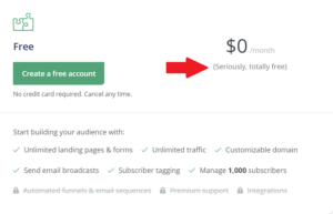 convertkit's free account features